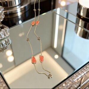 Kendra Scott Kellie 36” Long Station Necklace (Gold Coral - Retired Color)